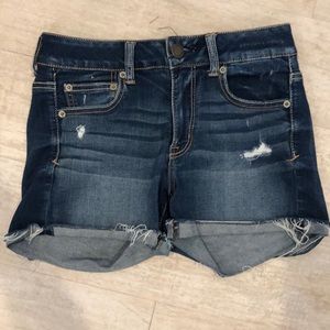 American Eagle Dark High Rise Super Stretch Shorts